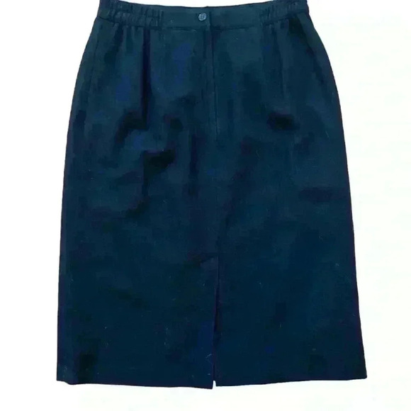 Vintage Sag Harbor Black 100% Wool Pencil Skirt Size 12 Classic Career Interview - Picture 4 of 7